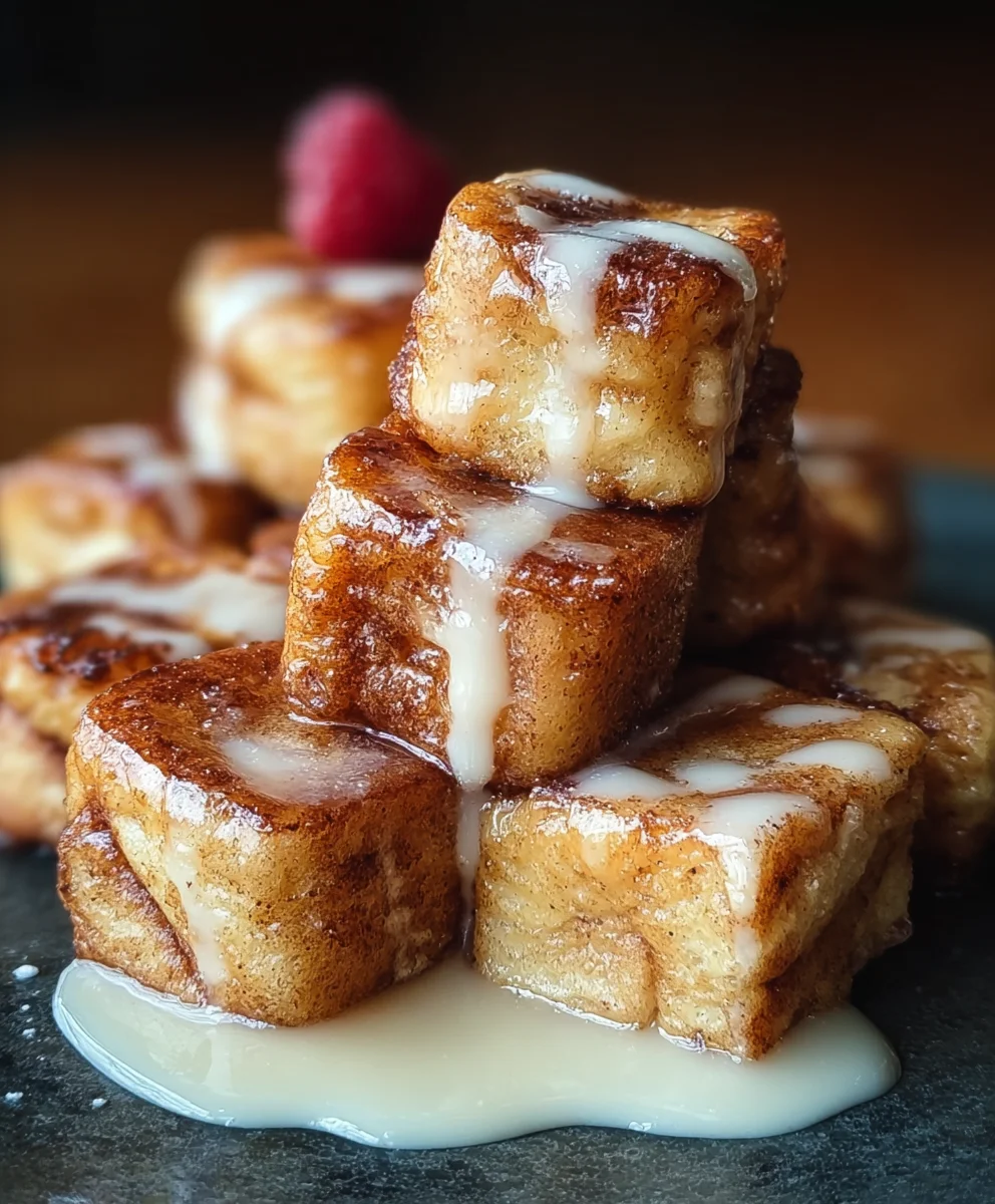 Cinnamon Roll French Toast Bites-Easy Breakfast Treat