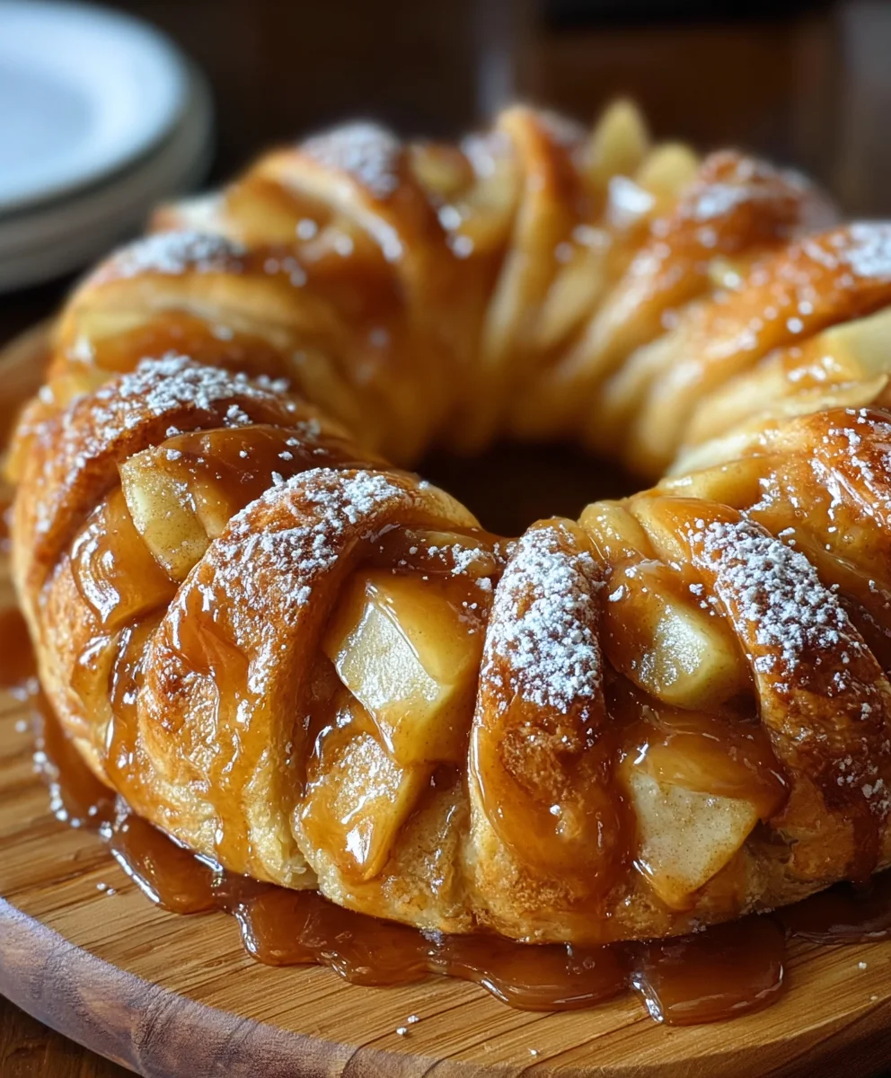 Caramel Apple Cream Cheese Crescent Ring Dessert