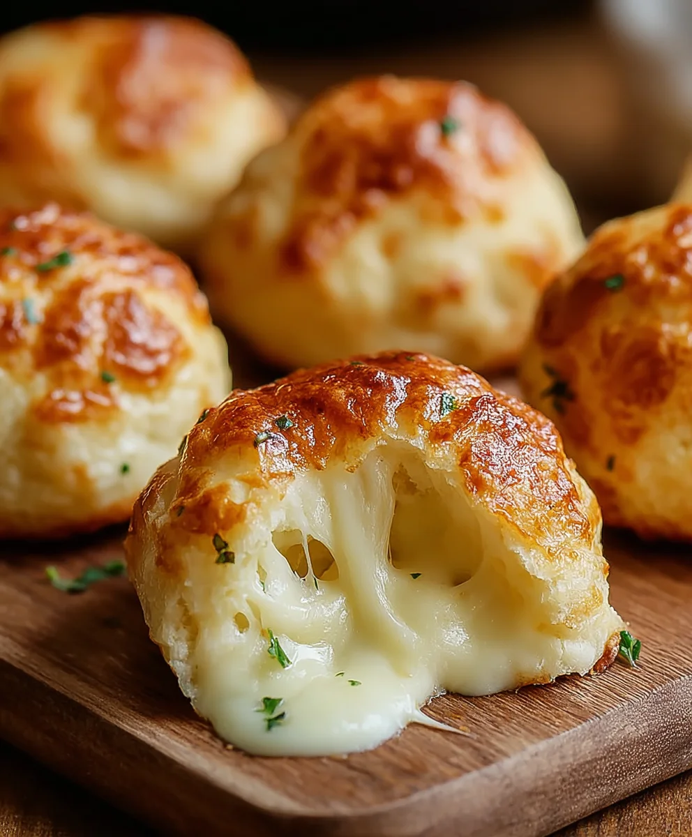 Gooey Mozzarella Biscuit Bombs-Cheesy Easy Bites