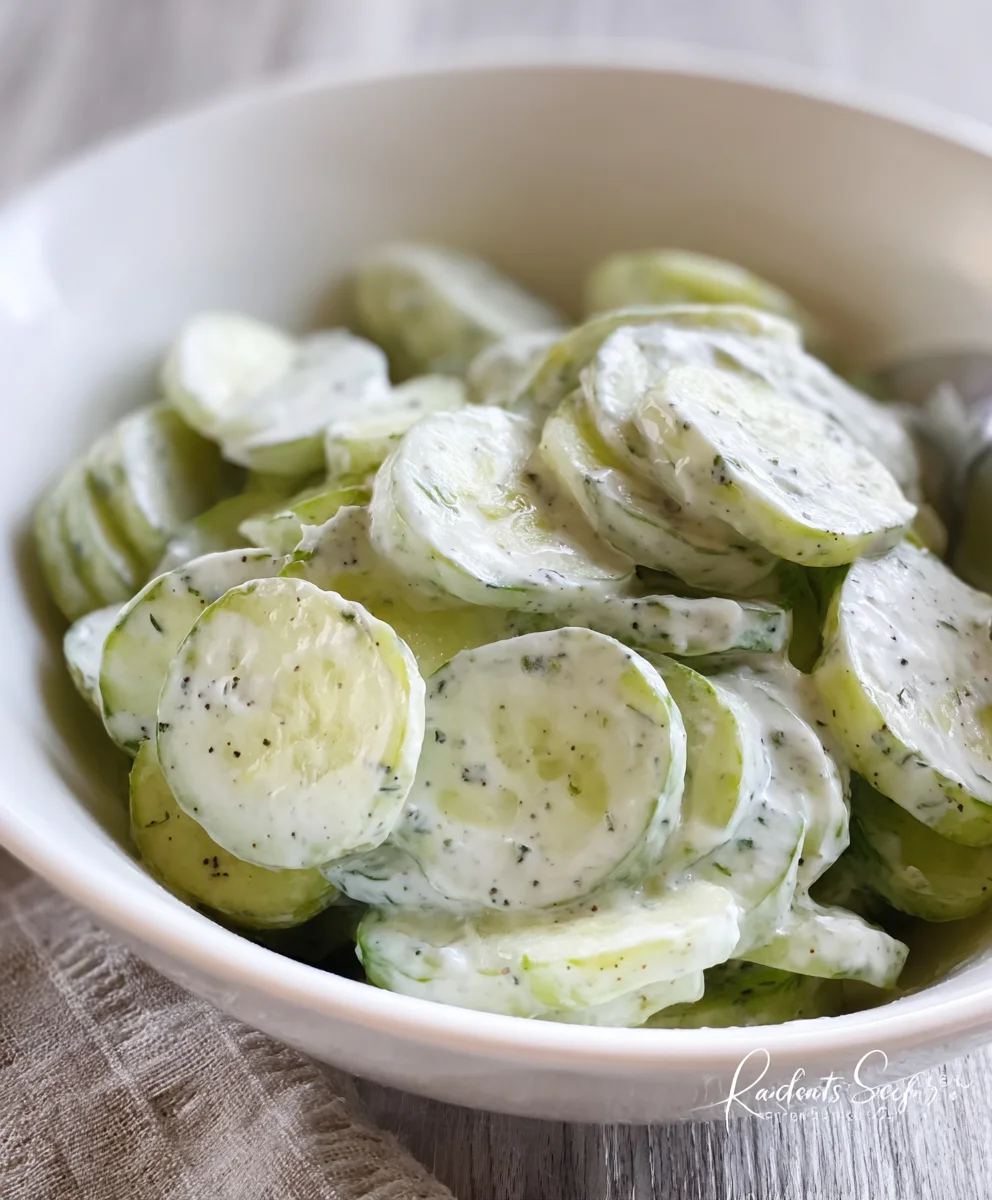 Creamy Cucumber Salad- Easy Refreshing Recipe