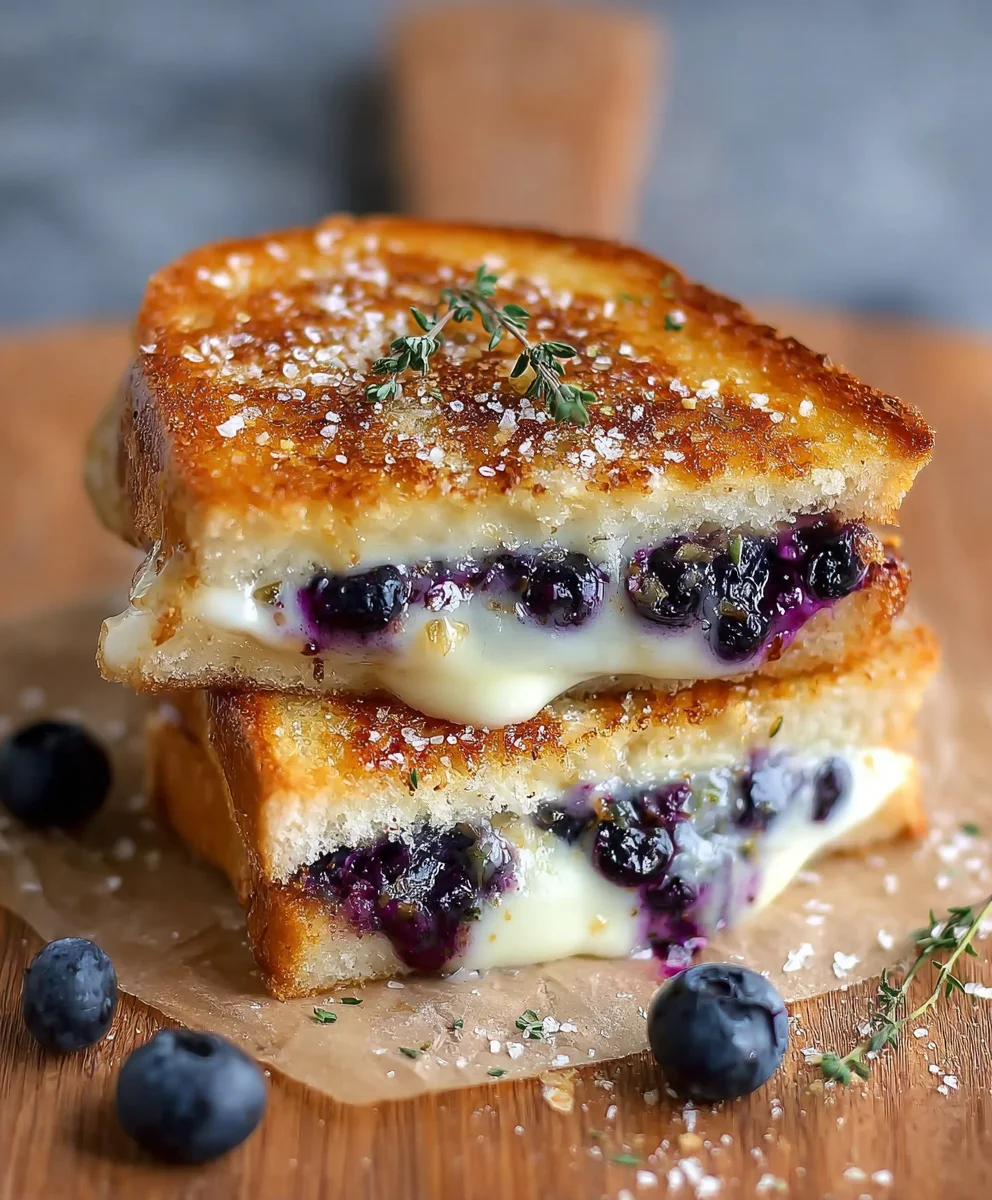 Crispy Blueberry Grilled Cheese- A Sweet & Savory Delight