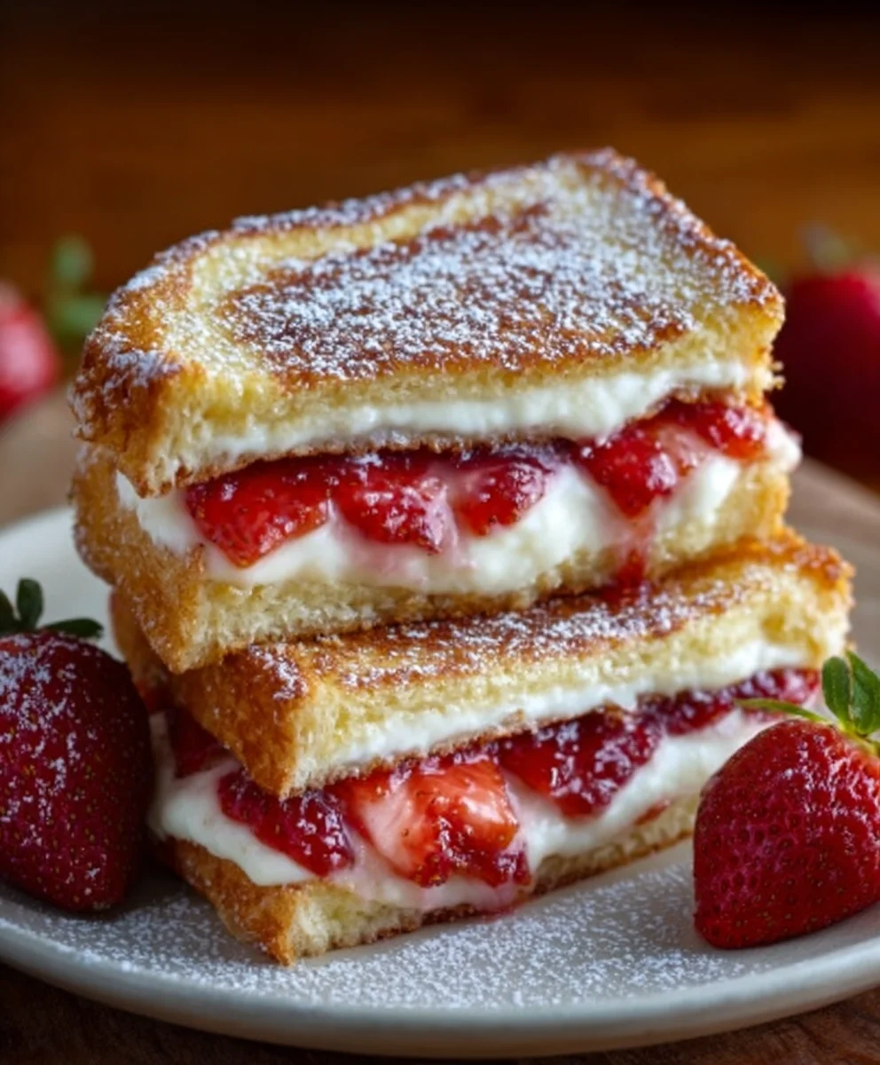 Fried Strawberry Cheesecake Sandwiches-Easy Sweet Treat