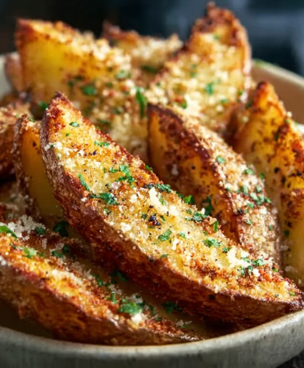 Easy Baked Garlic Parmesan Potato Wedges