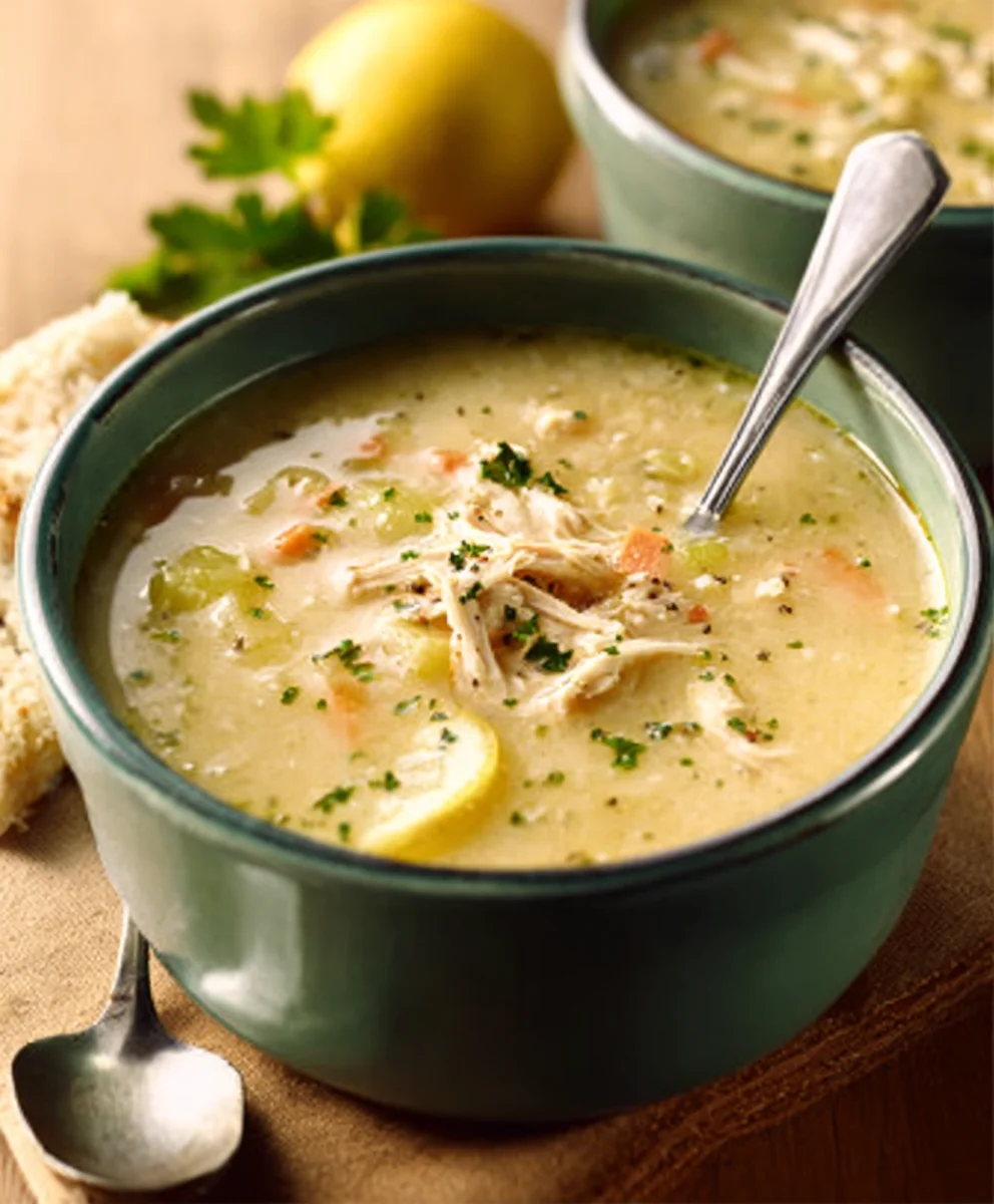 Authentic Greek Lemon Chicken Soup - Bright & Flavorful