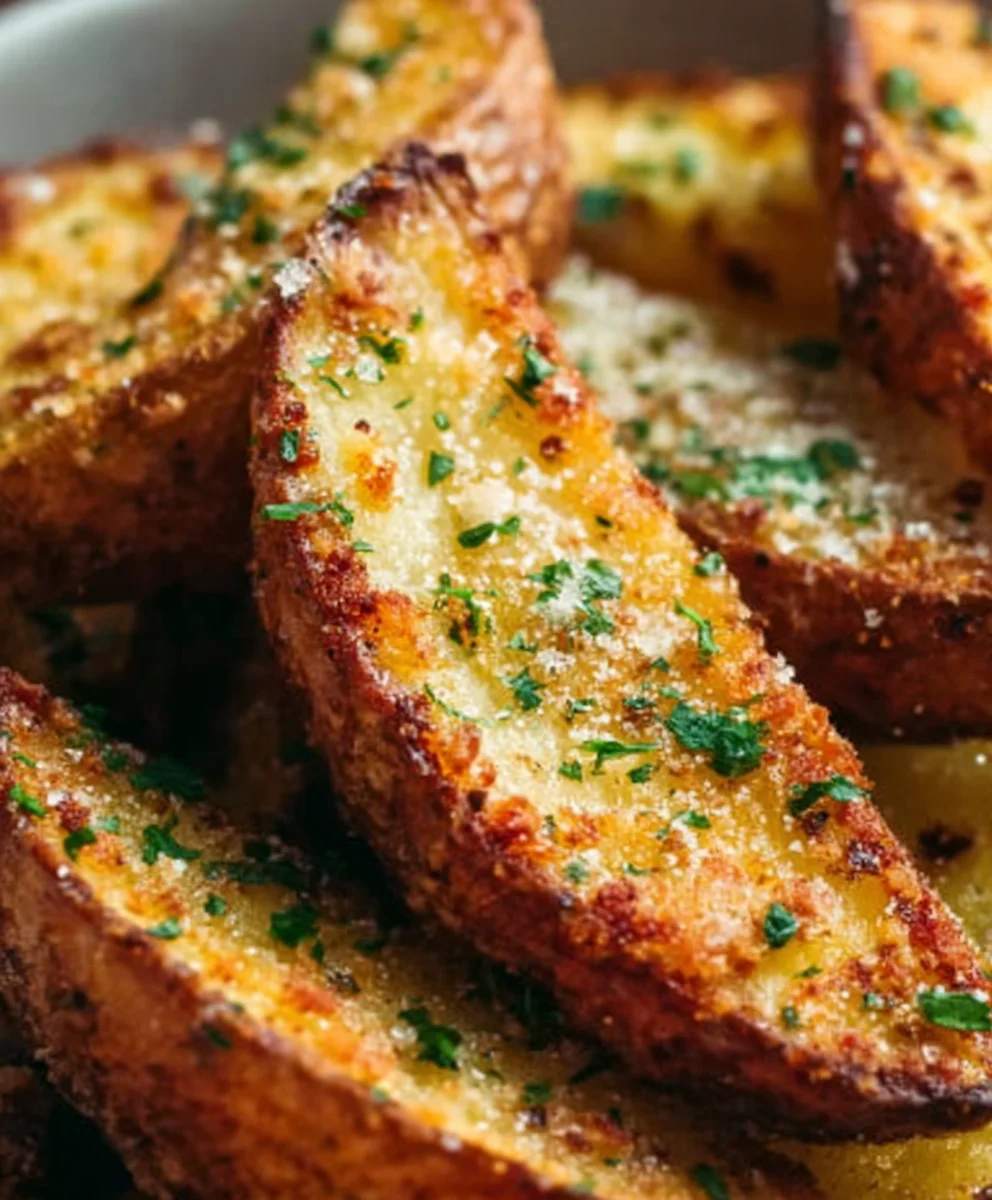 Easy Baked Garlic Parmesan Potato Wedges Recipe