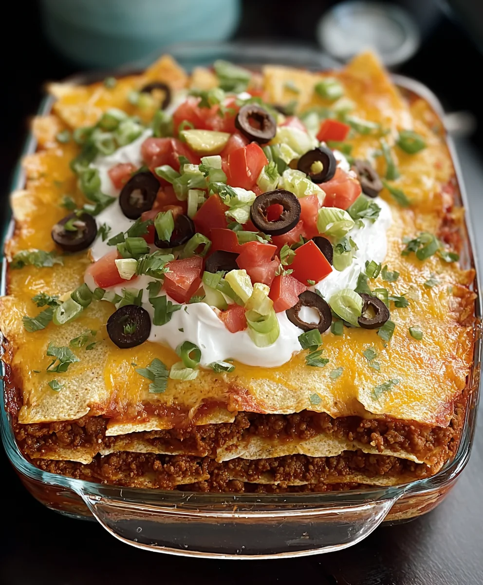 Easy Beef Taco Bake Recipe - Delicious Layers
