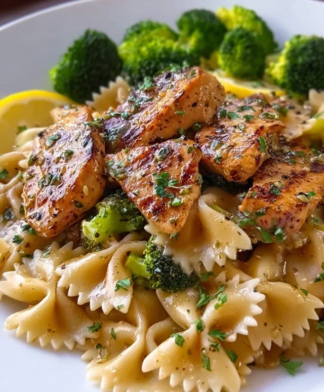 Cowboy Butter Lemon Bowtie Chicken with Broccoli Bliss