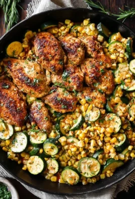 Garlic Butter Chicken with Zucchini and Corn - One-Pan, 30-Minute Meal