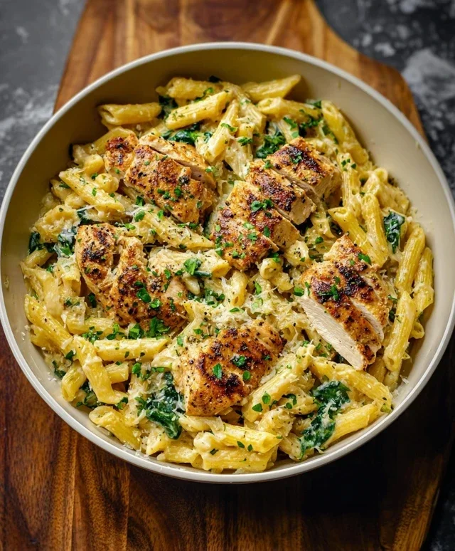 Healthy Garlic Parmesan Chicken Pasta