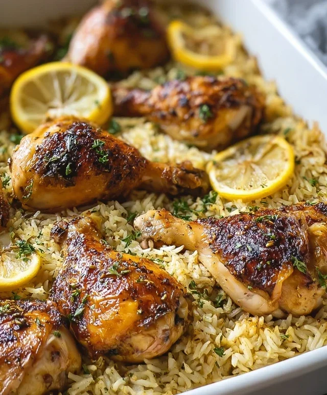 Baked Chicken Legs and Rice