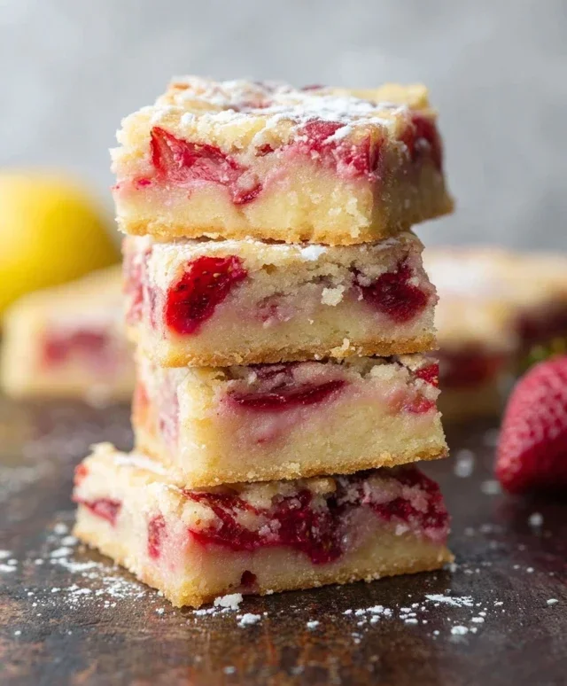 Strawberry Lemon Blondies