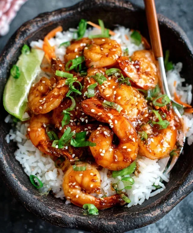 Honey Garlic Shrimp Bowls