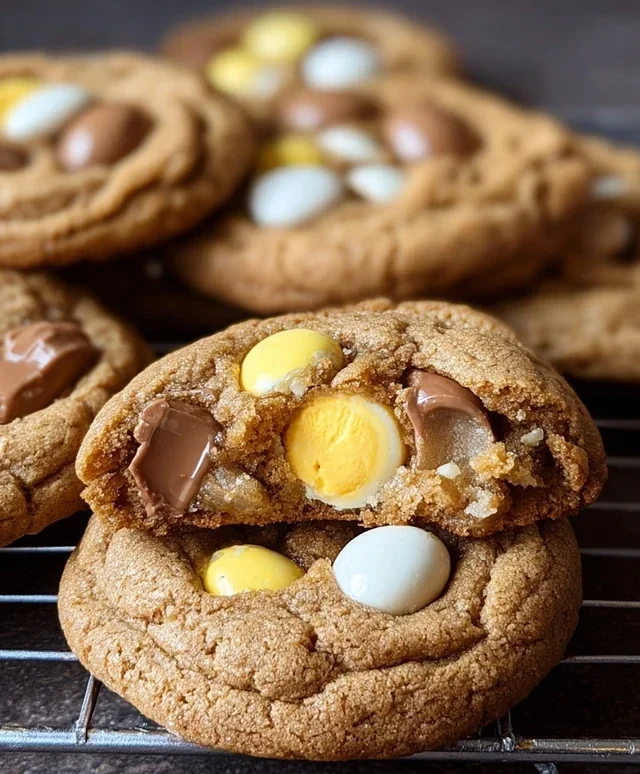 Brown Butter Cadbury Creme Egg Chocolate Chip Cookies
