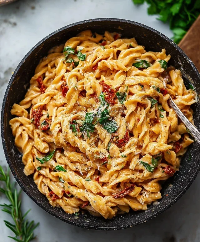 Vegan Creamy Sun Dried Tomato Pasta Recipe