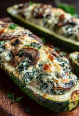 Spinach, Mushroom, and Ricotta Stuffed Zucchini Boats Recipe