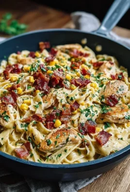 Creamy Chicken and Corn Pasta with Beef Beef Bacon