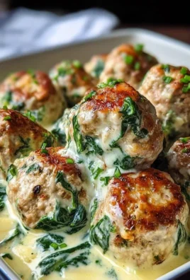 Southern Style Baked Chicken Ricotta Meatballs with Spinach Alfredo