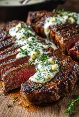 Garlic Butter Steak With Parmesan Cream Sauce