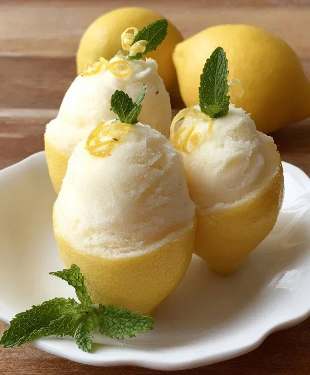 Sorbetto di Limone Dressed Up in a Frozen Lemon Shell