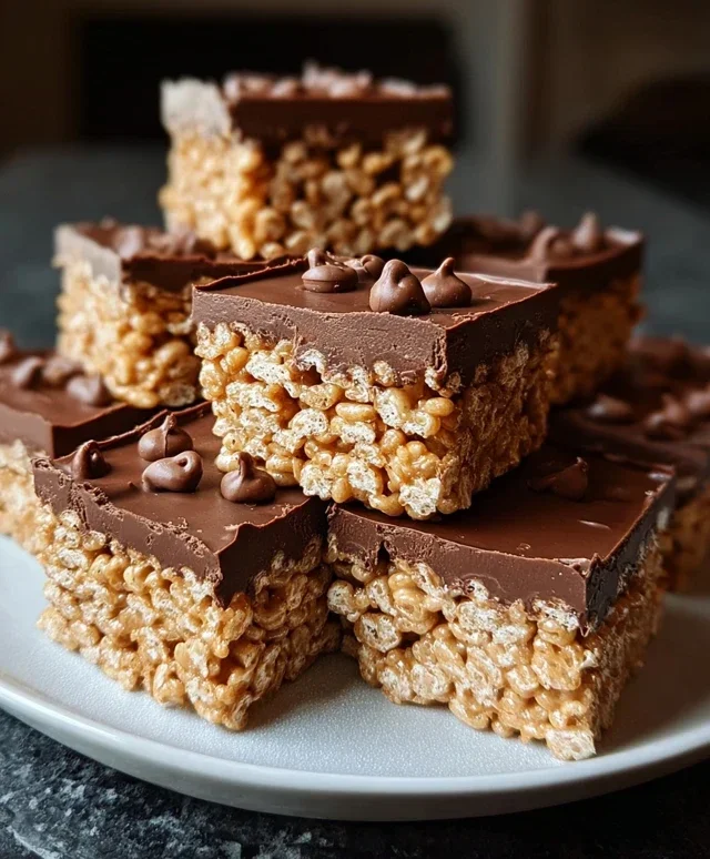 Chocolate Peanut Butter Rice Krispie Squares