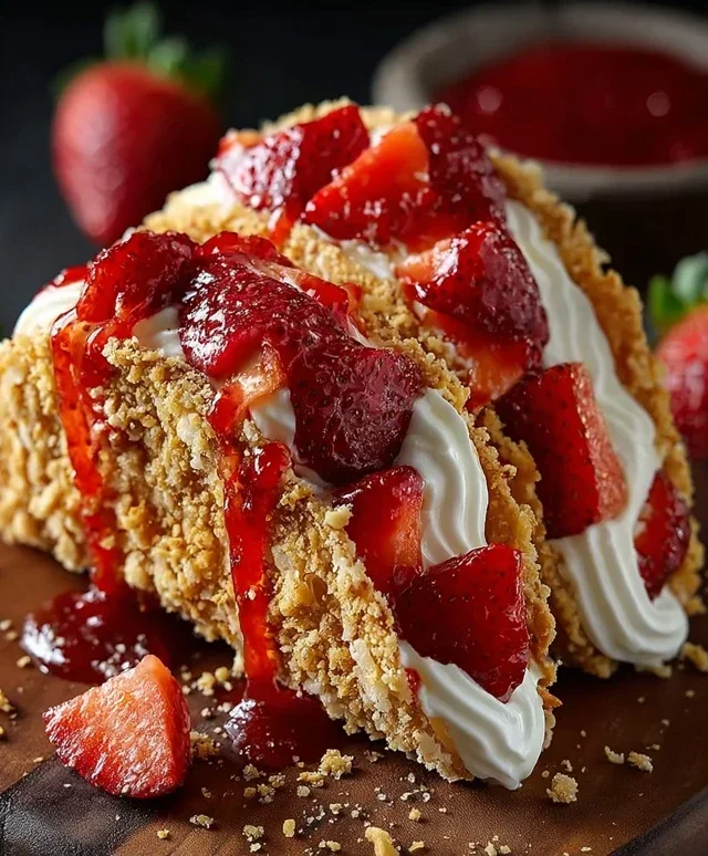 Strawberry Crunch Cheesecake Tacos