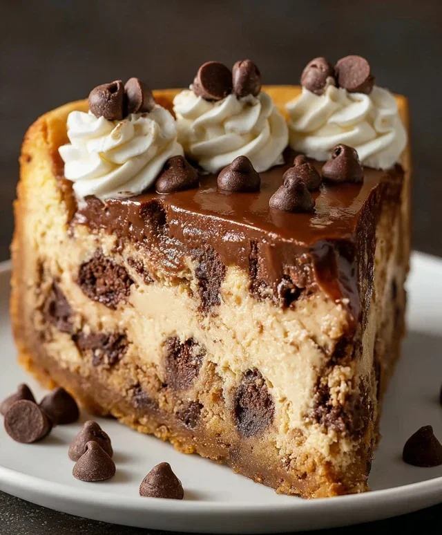 Chocolate Chip Cookie Bottomed Cheesecake