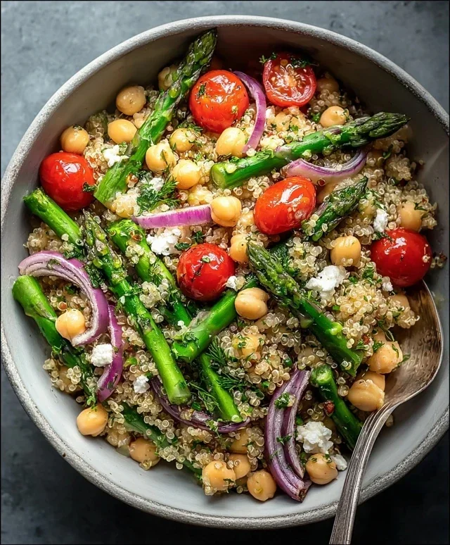 Asparagus Chickpea Quinoa Salad