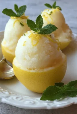 Sorbetto di Limone Dressed Up in a Frozen Lemon Shell