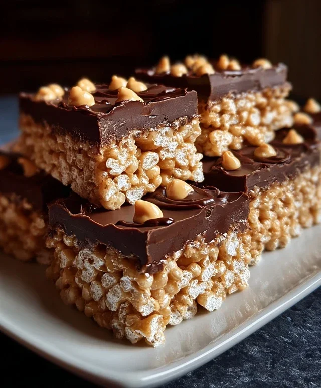 Chocolate Peanut Butter Rice Krispie Squares