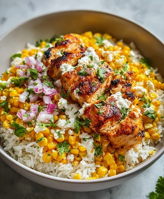 Street Corn Chicken Rice Bowl