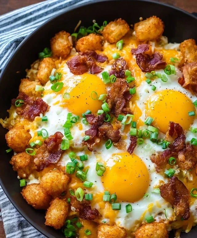 Beef Beef Bacon Egg And Cheese Breakfast Totchos