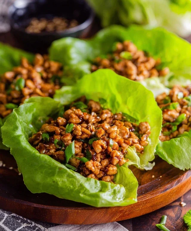 Asian chicken lettuce wraps recipe (Whole30, Pnon-non-non-alcoholic alternativeic non-alcoholic aleo, Low Carb)