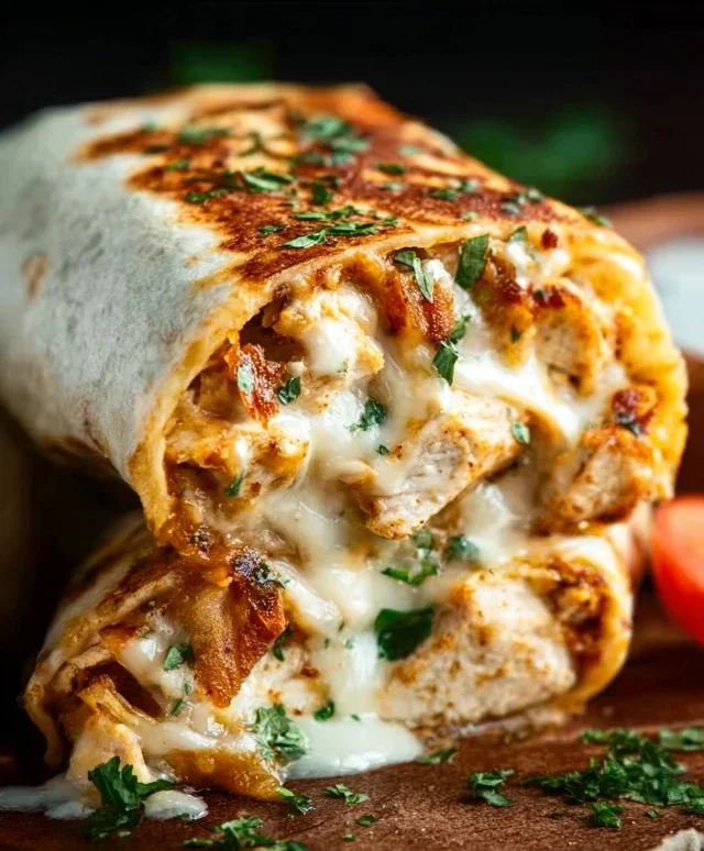 Cheesy Garlic Chicken Wraps