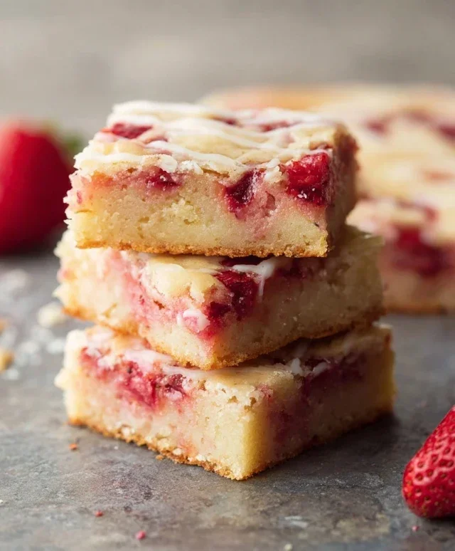 Strawberry Lemon Blondies