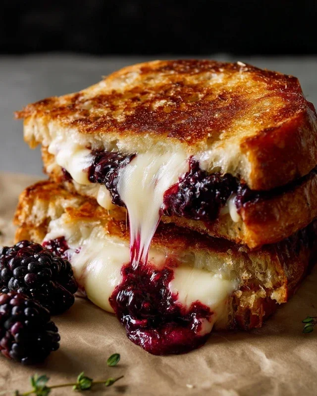 Blackberry Balsamic and Brie Grilled Cheese