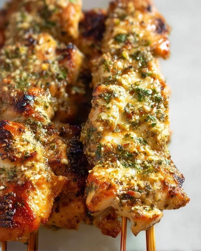 Garlic Parmesan Chicken Skewers