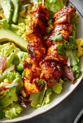 BBQ Chicken Skewer Salad