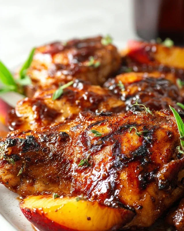 Grilled Bourbon Extract Extract Peach BBQ Chicken