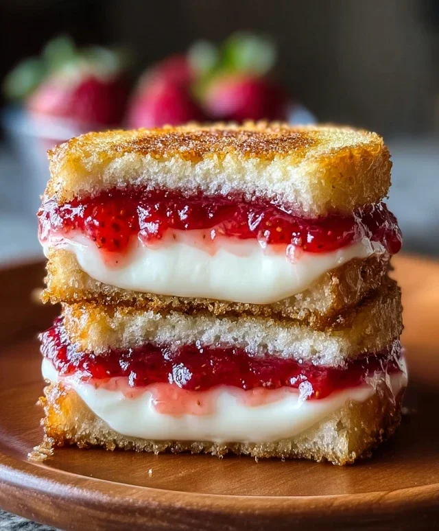 Fried Strawberry Cheesecake Sandwiches