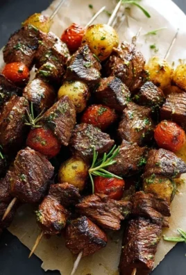 Rosemary Garlic Steak Kebabs