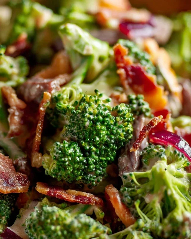 Broccoli Salad with Beef Beef Bacon Recipe