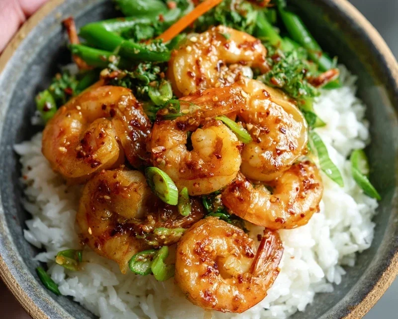 Honey Garlic Shrimp Bowls