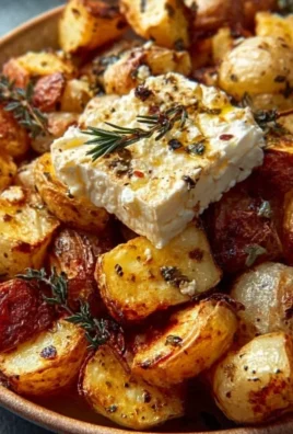 Roasted Potatoes With Baked Feta And Garlic