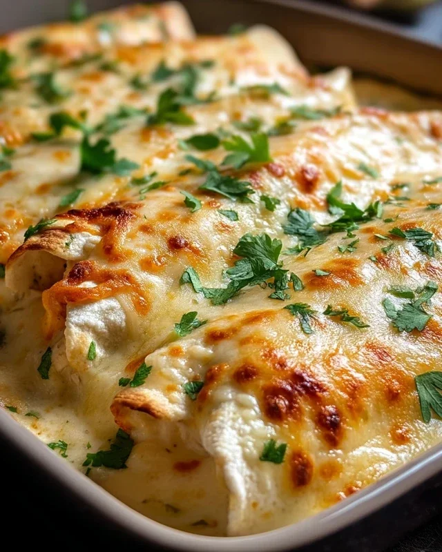 Creamy White Chicken Enchiladas