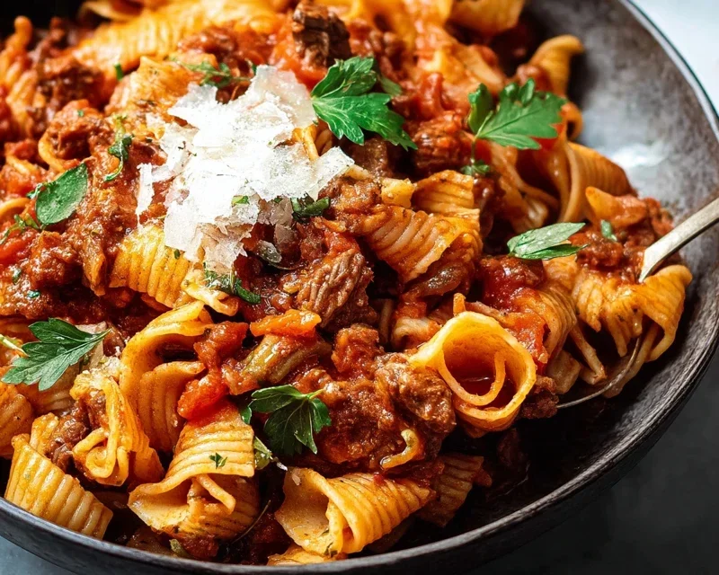 Beef Pasta in Tomato Sauce {Beef Ragu Pasta}