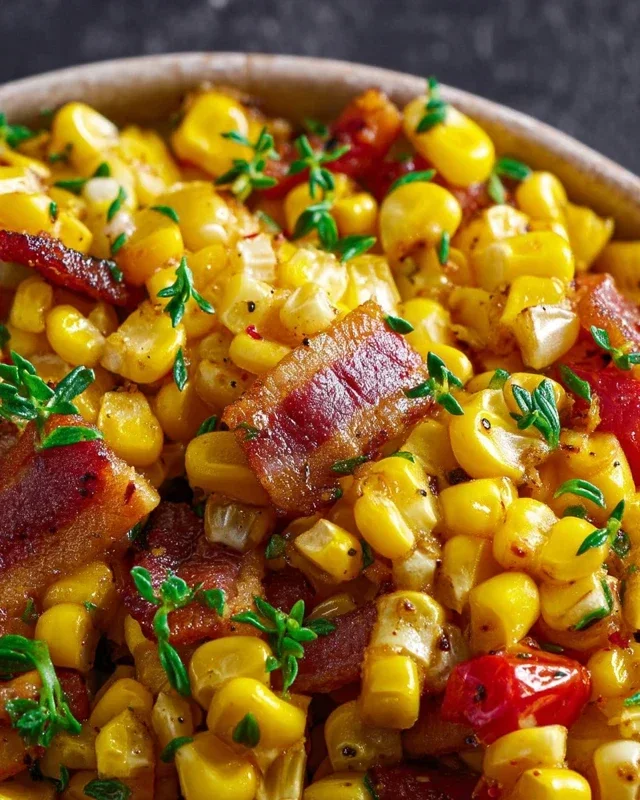Fresh Corn and Beef Beef Bacon Side Dish