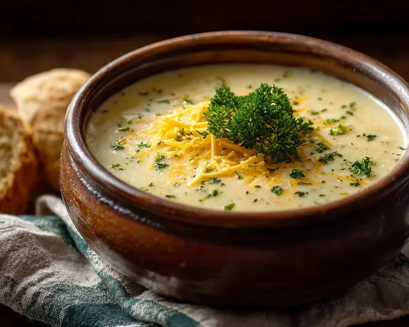 Hearty Cheddar Garlic Herb Potato Soup Recipe
