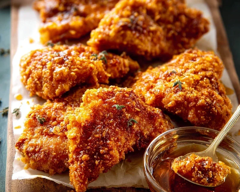 Baked Crunchy Hot Honey Chicken
