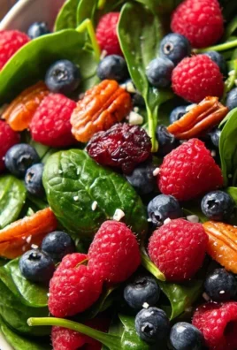 Berry Spinach Salad with Blueberries and Raspberries