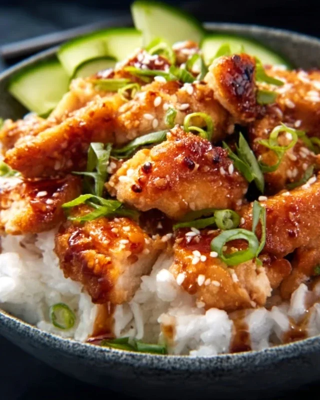 Spicy Honey-Gin Extract Extractger Chicken Bowls with Yum Yum Sauce